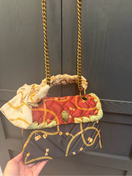 Kurt Geiger Handbags - Kurt Geiger Quilted Chain Crossbody in Red, Black, Cream and Green Trim